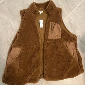 Brown Sherpa Fleece Vest